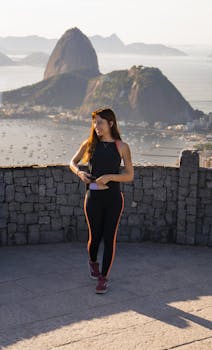 A Woman in Black Sports Wear